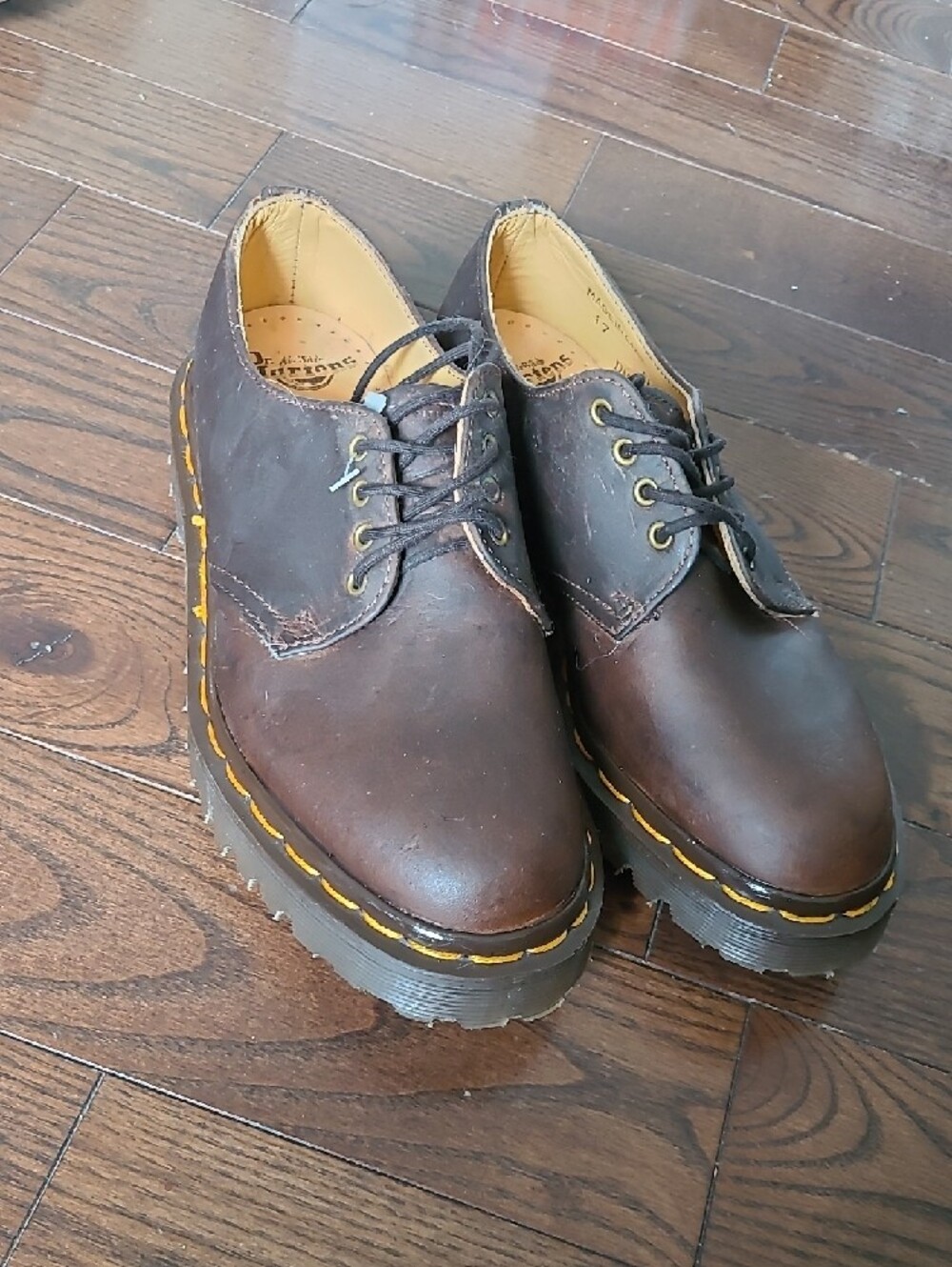 New Dr. Martens 1461 Crazy Horse Dark Brown Leather Oxfords Big Kids Size 3